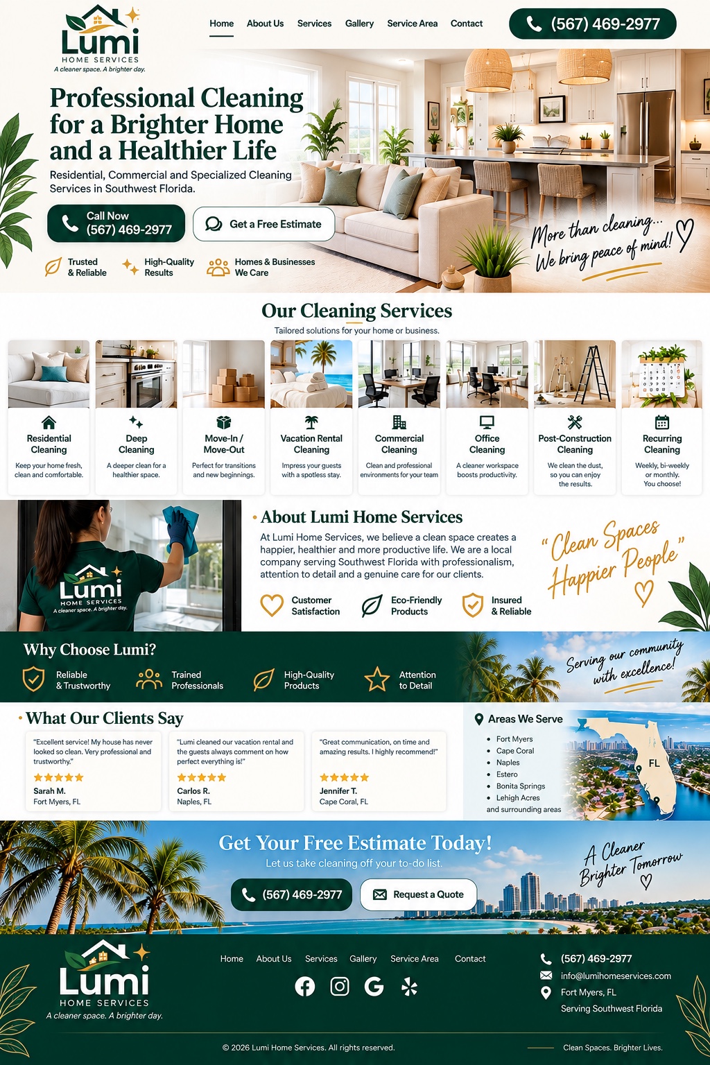 Lumi Home Services website